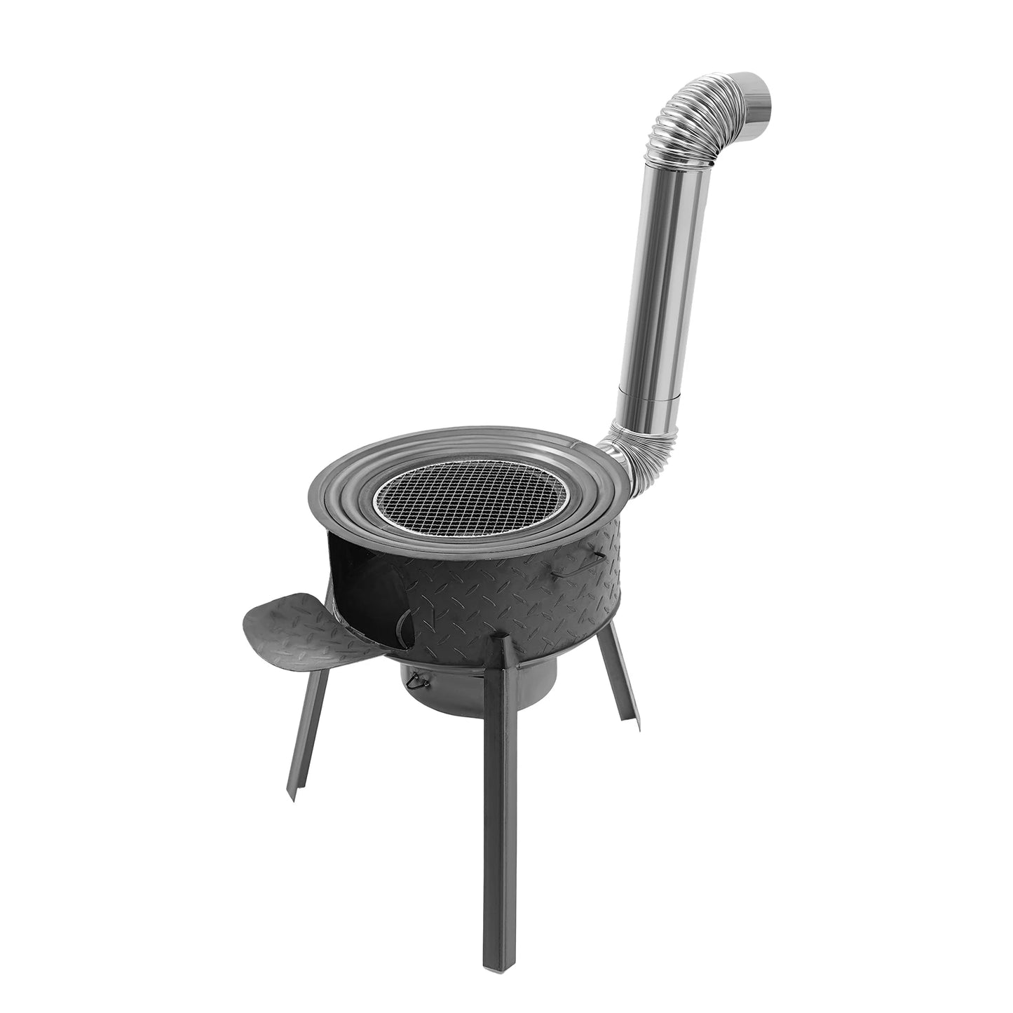 Wood Burning Stove with 3 Wok Rings Multifunction Camping Rocket Stove  for Outdoor Backyard Cooking