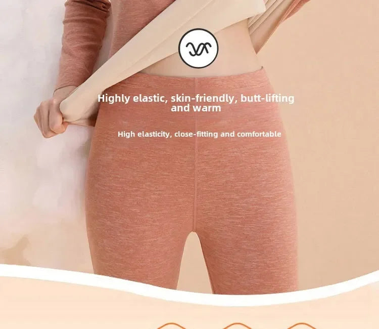 Women's Thermal Underwear Set First Base Layer Long Johns Fleece Lined Undershirt for Winter Cold Weather Thermal Clothing