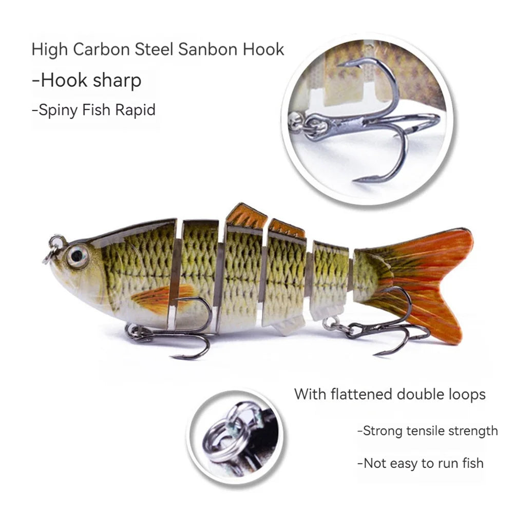 10cm/16.5g Robotic Fishing Lure with Treble Hooks Bionic Fishing Lures Swim by Itself Bionic Swimming Bait for Bass Pike Fishing