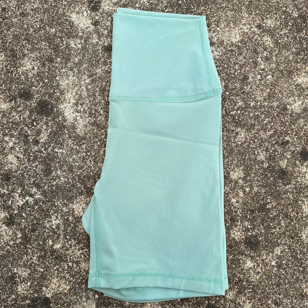 Solid Color High Waist Yoga Short Leg Cycling Women Fitness Sports Short Comprehensive Training Jog Squat Proof Internal Pocket