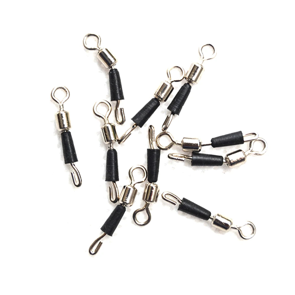 50pcs Fishing Barrel Bearing Rolling Swivel Solid Ring Professional Quick Fast Link Hook Connector for Fisherman Accassories
