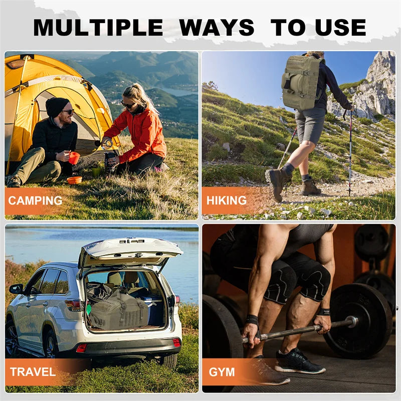 LQARMY 30L 50L 80L Outdoor Mountaineering Bag Molle Tactical Backpack Large Duffel Bag Hiking Camping Travel Bags