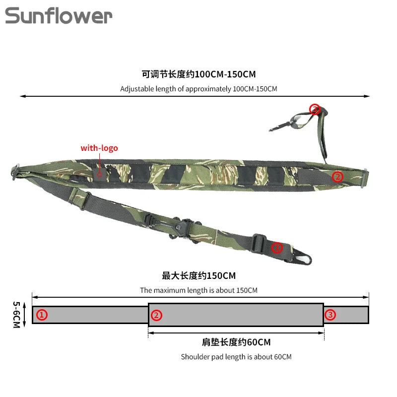US Warehouse Tactical Nylon Rifle Sling Quick Adjustment 2 Point Padded Combat Modular Hunting Shooting Equipment Accessories