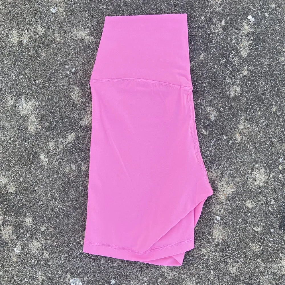 Solid Color High Waist Yoga Short Leg Cycling Women Fitness Sports Short Comprehensive Training Jog Squat Proof Internal Pocket