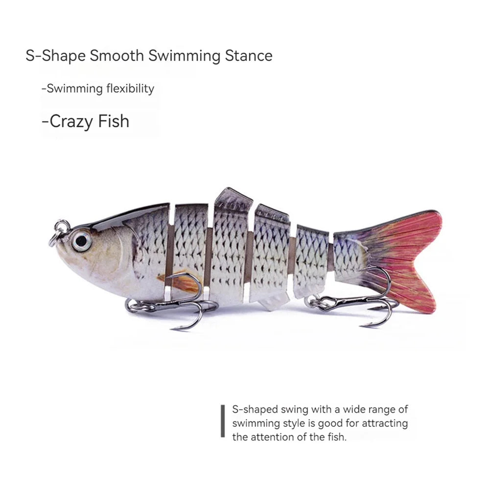 10cm/16.5g Robotic Fishing Lure with Treble Hooks Bionic Fishing Lures Swim by Itself Bionic Swimming Bait for Bass Pike Fishing