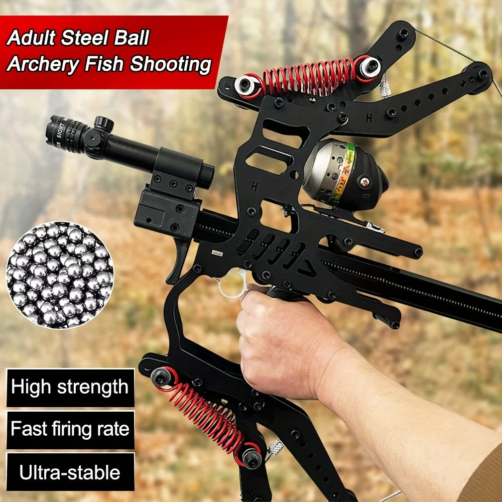 Fire Dragon Dual-Use Compound Bow with Fishing Reel and Sight-Fast Shooting Speed, Ultra-Stable for Hunting, Fishing and Archery