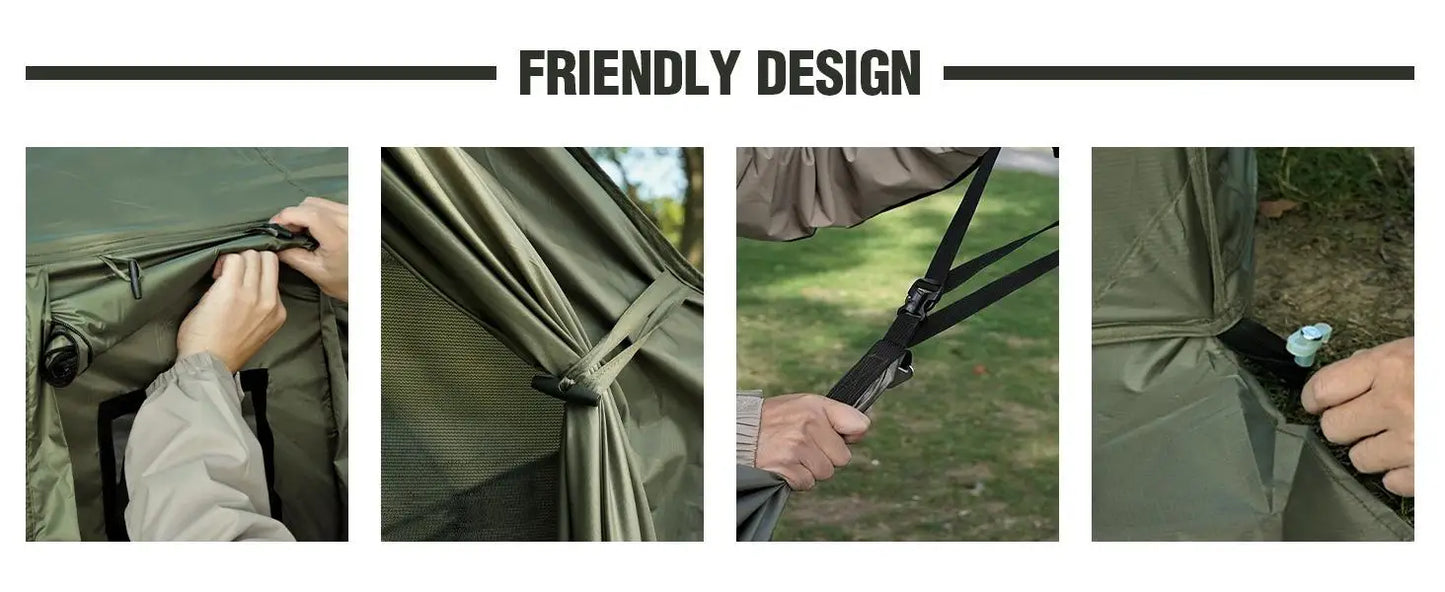 Bug Tents for Camping, Portable Screen House for Hammock with Mosquito Netting, 6 Windropes & 12 Stakes, Screen Tent for