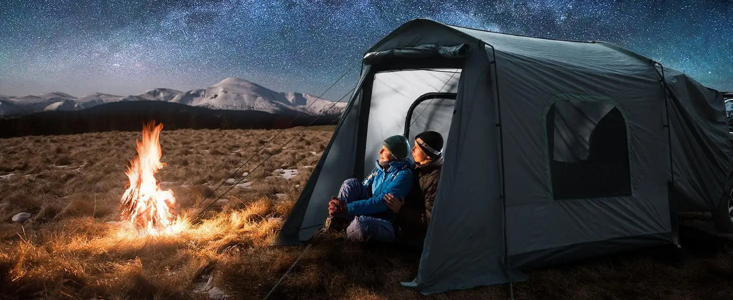 W_SUV Tent, 5-9 Person Rectangle Car Tent for Family, Waterproof & Windproof for Car Camping, Large Camping Tents with Storage