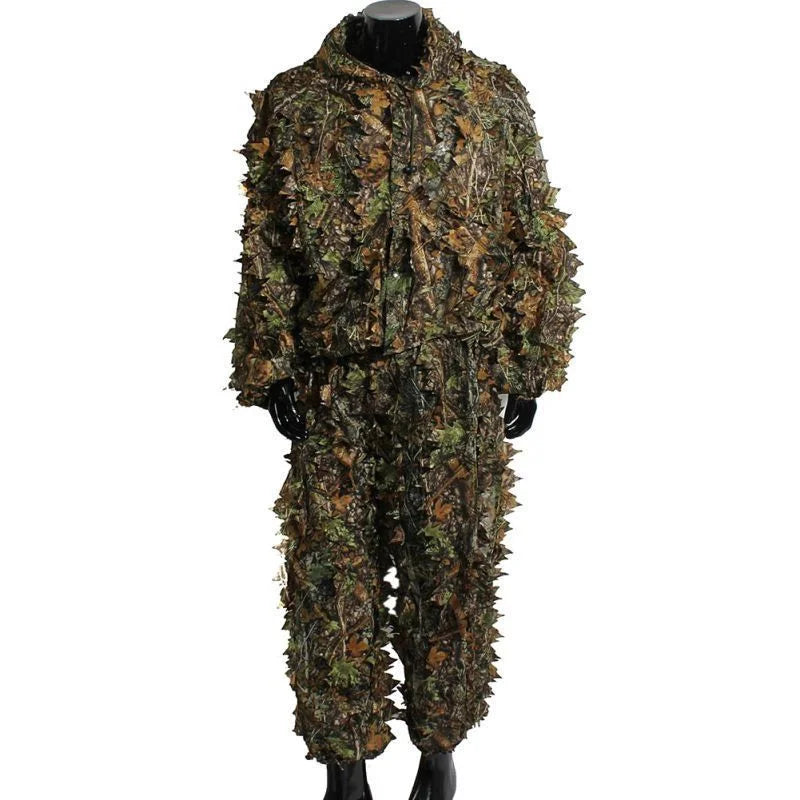 3D Ghillie Suit Tactical Outdoor Camouflage Clothes Leafy Bionic Jungle CS Shooting Suits Combat Clothes Set For Holiday Party
