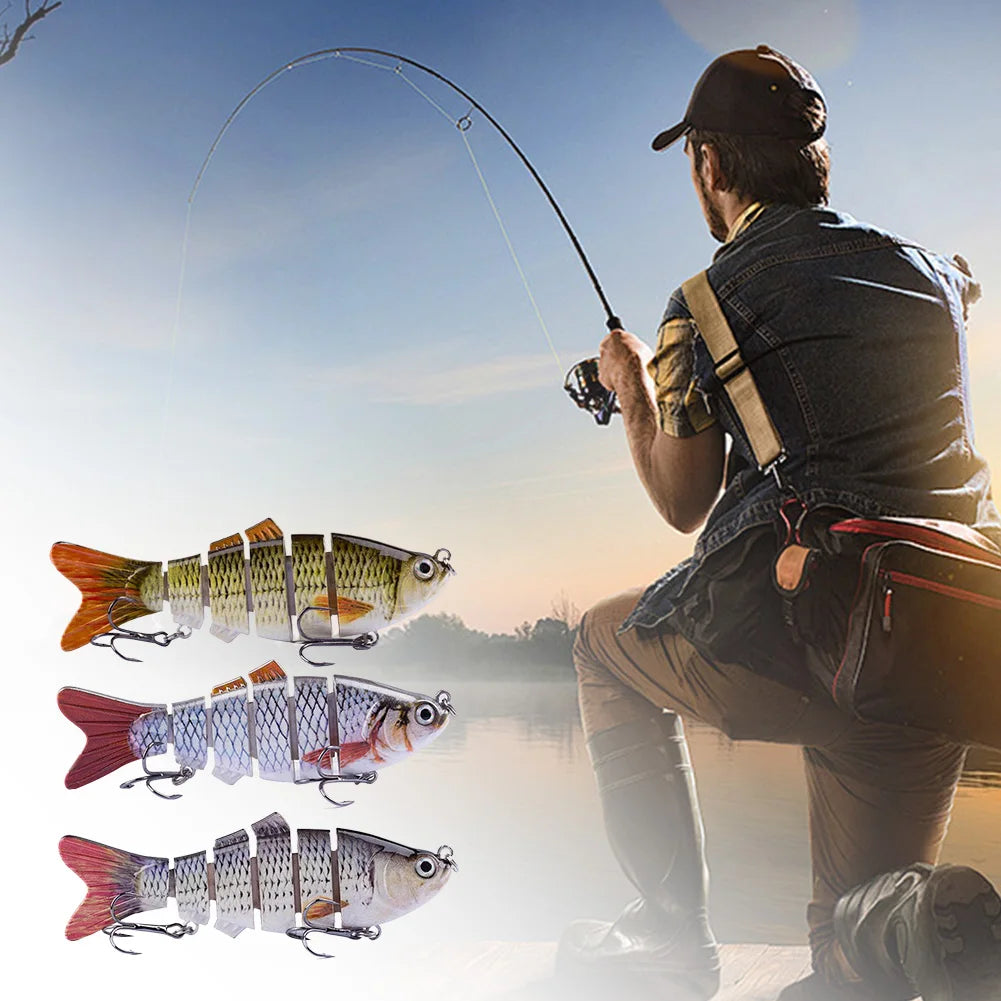 10cm/16.5g Robotic Fishing Lure with Treble Hooks Bionic Fishing Lures Swim by Itself Bionic Swimming Bait for Bass Pike Fishing