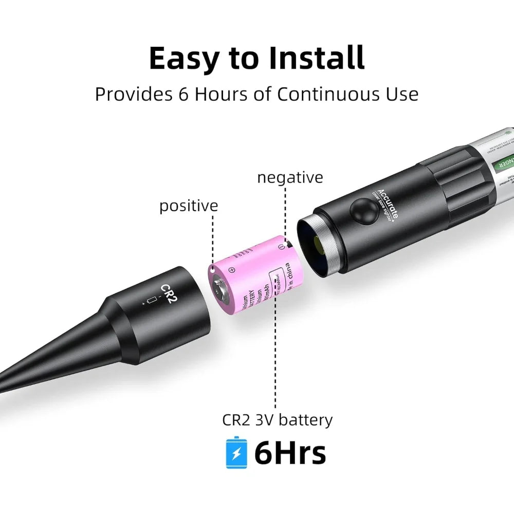 EZshoot Bore Sight Kit Bright Green or Red Dot BoreSighter with Big Button Switch for .17 to 12GA Caliber (32pcs)
