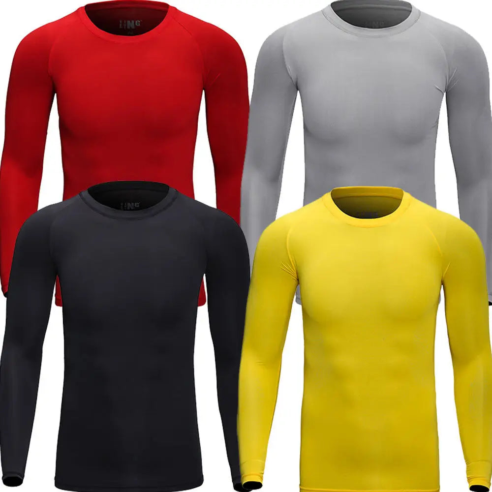 Men Long Sleeve Compression Under Base Layer T-Shirt Sport Fitness Underwear Tops Undershirts Warm Elastic Long Johns Inner Wear