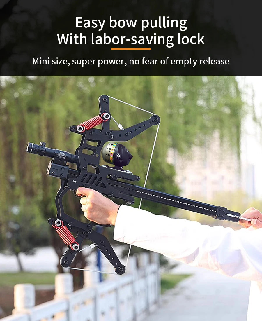 Fire Dragon Dual-Use Compound Bow with Fishing Reel and Sight-Fast Shooting Speed, Ultra-Stable for Hunting, Fishing and Archery