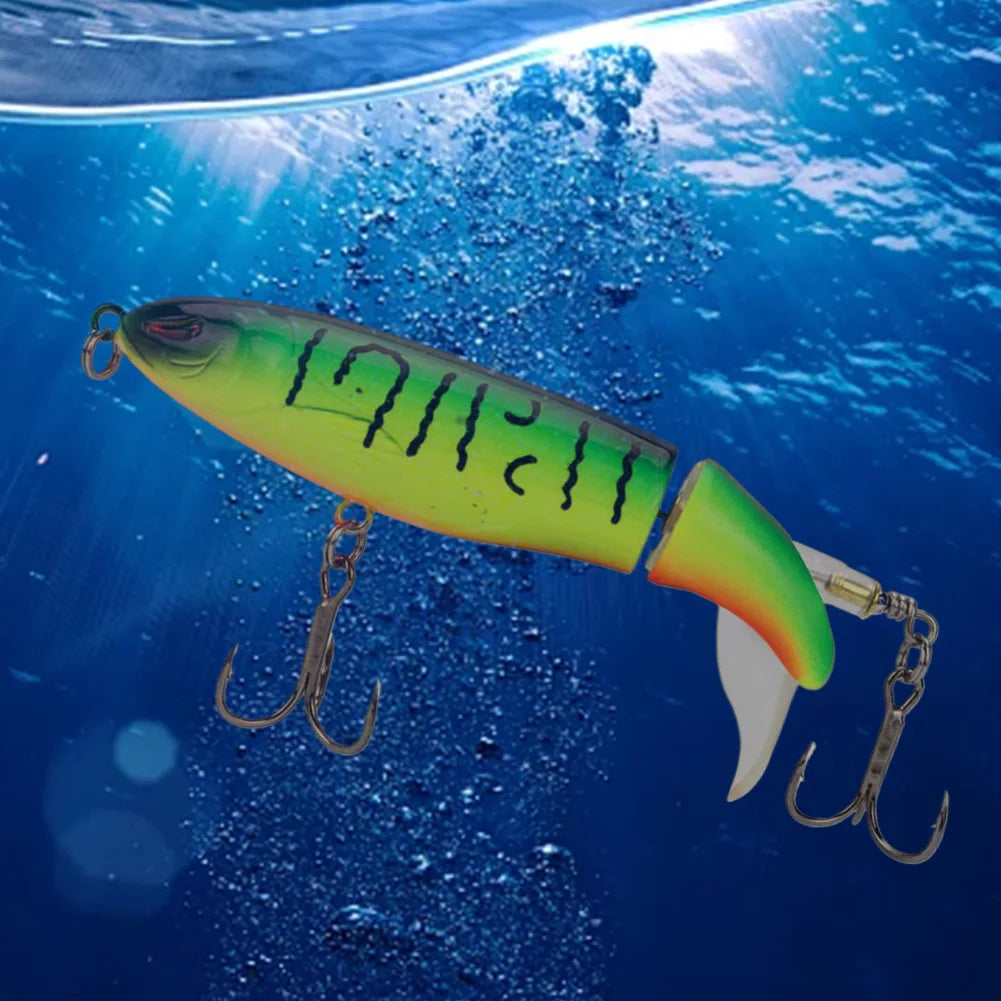 5pcs Whopper Popper Artificial Bait with Rotating Tail Crankbait Fishing Lures for Bass Pike Chub Fishing Accessories