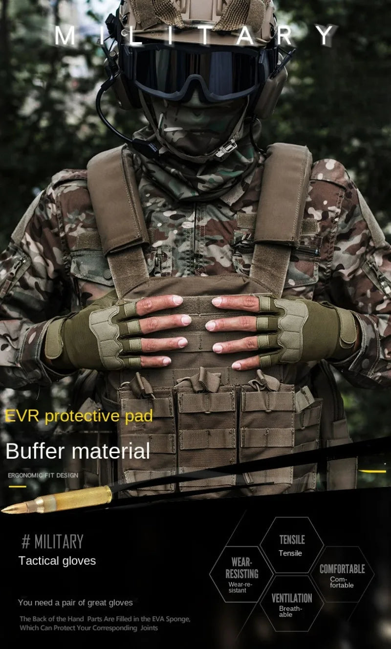 Outdoor Tactical Gloves for Men And Women Half Finger Motorcycle Military Combat Shooting Hunting Fitness Gloves