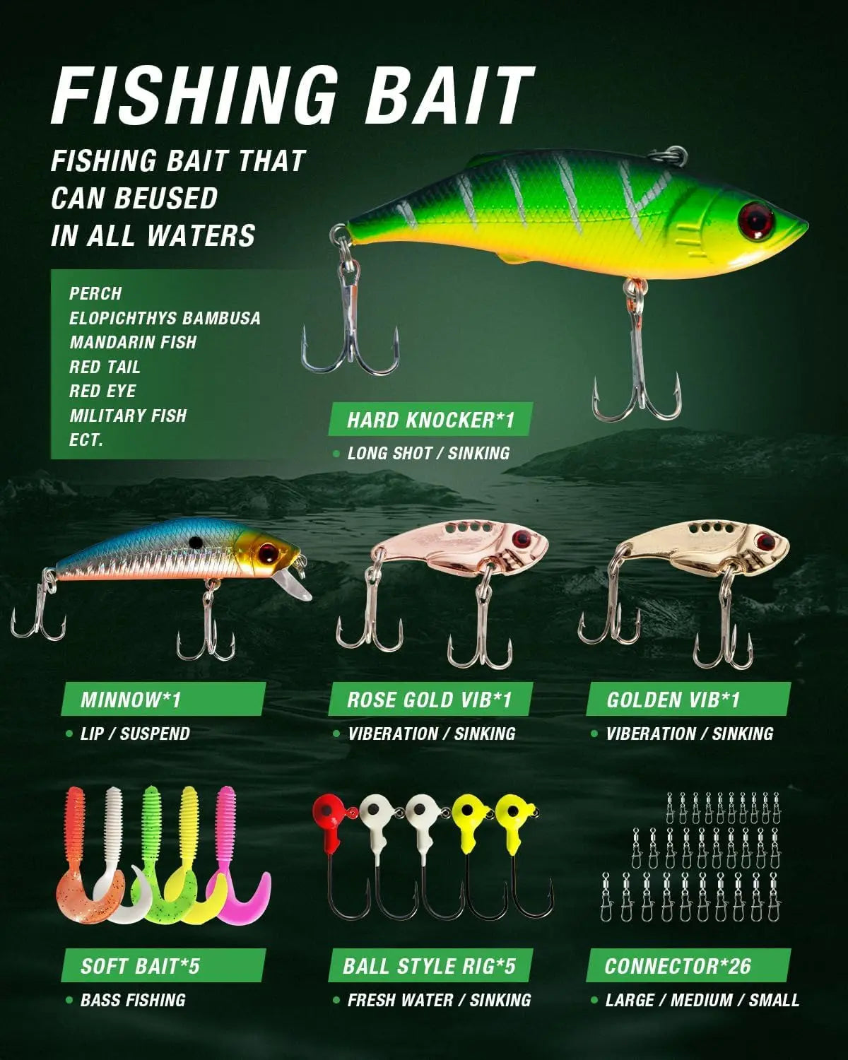 Fishing Rod and Reel Combo, Graphite Telescoping Fishing Pole Collapsible Portable Travel Kit with Carrier Bag