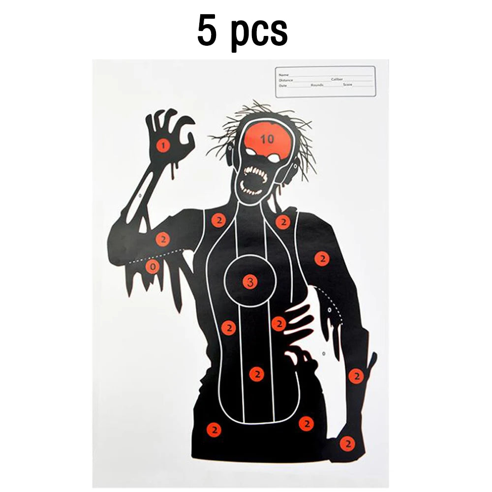 5/10/20pcs Shooting Targets 12 x 17" Paper Shooting Targets Skeleton Zombie Targets for Pistol Shooting Airsoft Bow Arrow Pellet