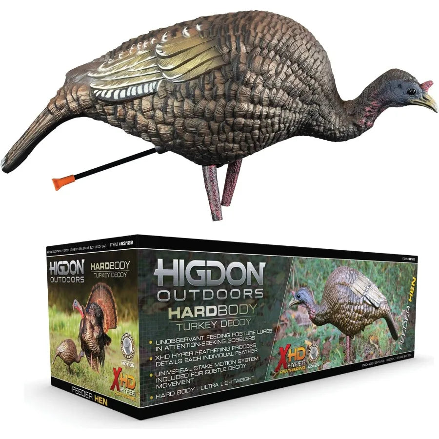 Higdon Outdoors Hard Body Hen Turkey Decoy Light Weight and Durable Full Body Decoy for Turkey Hunting Convenient Carry Bag and