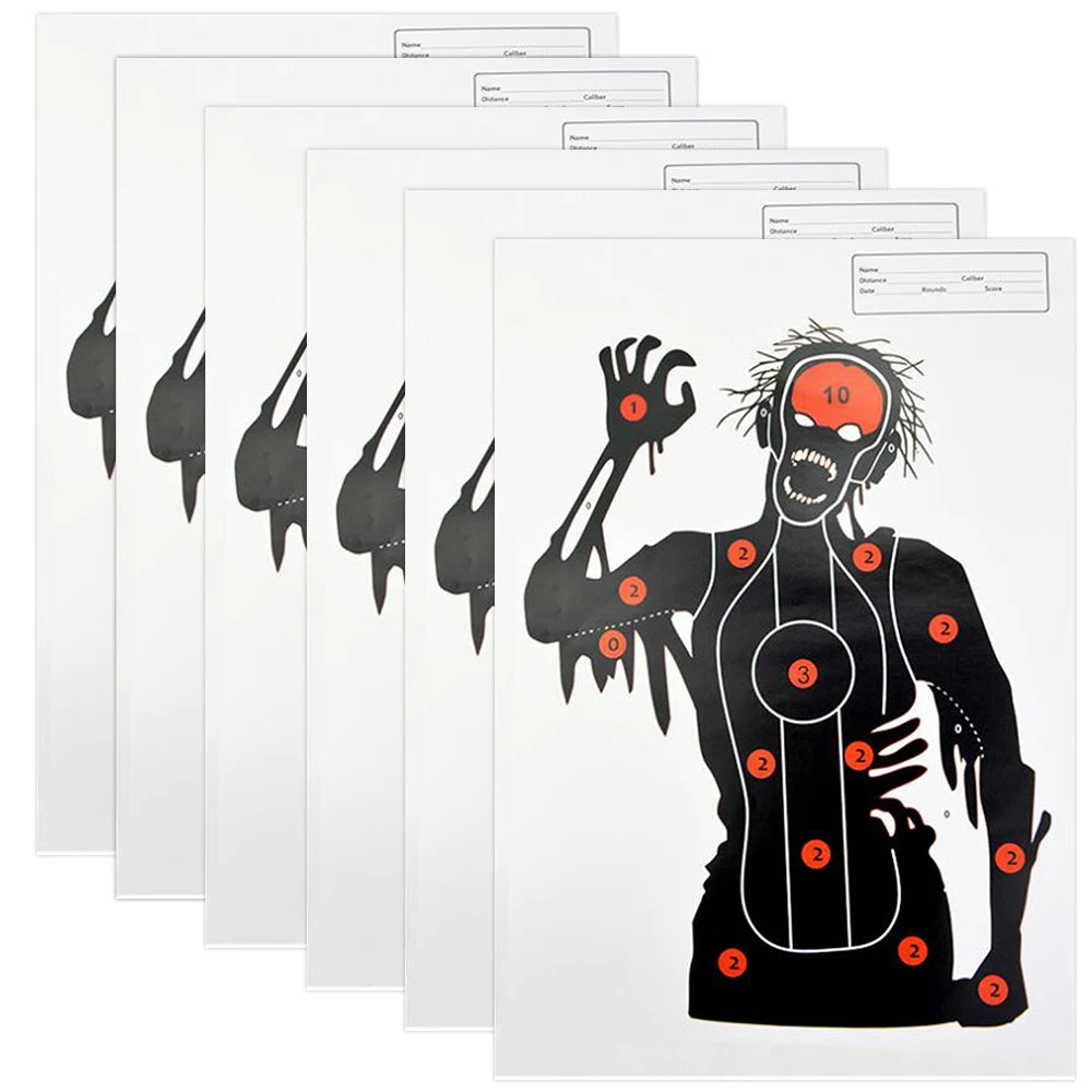 5/10/20pcs Shooting Targets 12 x 17" Paper Shooting Targets Skeleton Zombie Targets for Pistol Shooting Airsoft Bow Arrow Pellet