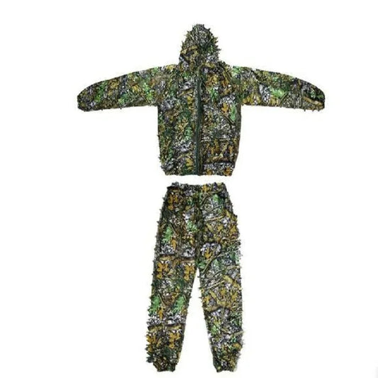 Men Women Kids Outdoor Ghillie Suit Camouflage Clothes Jungle Suit CS Training Leaves Clothing Hunting Suit Pants Hooded 2027