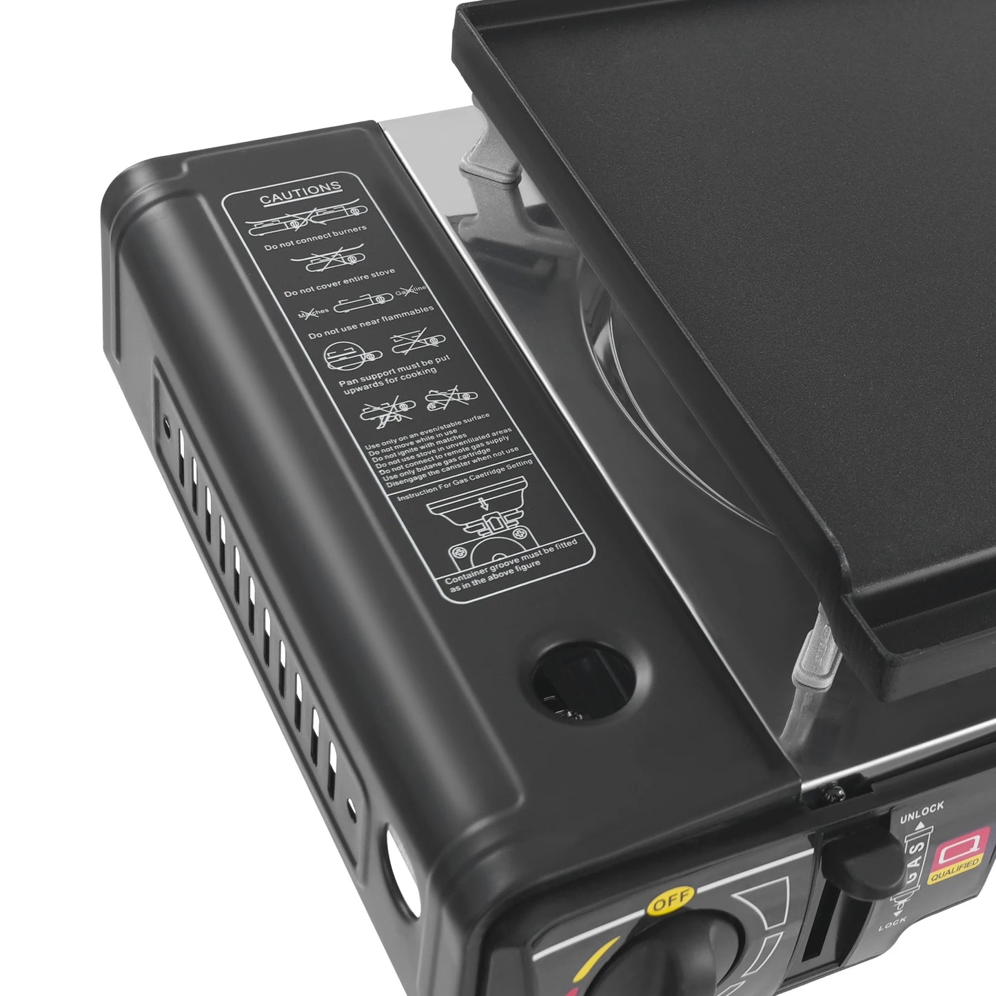 Double Head Barbecue Gas Stove Portable Camping Barbecue Stove with Baking Tray Outdoor Picnic Barbecue Tool