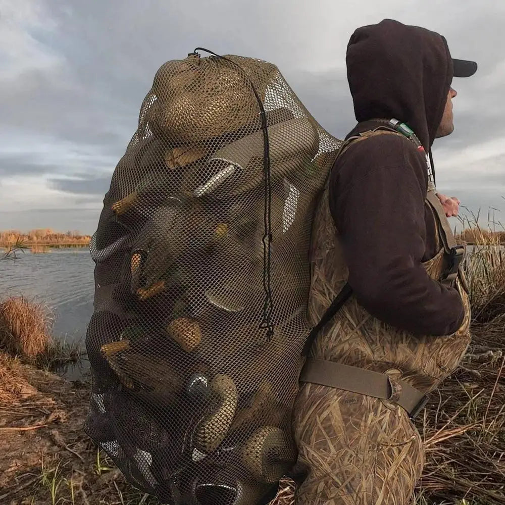 Waterfowl Decoy Bag Mesh Decoy Bag For Duck Hunting Lightweight Storage Backpack With Adjustable Comfort Straps For Hunting