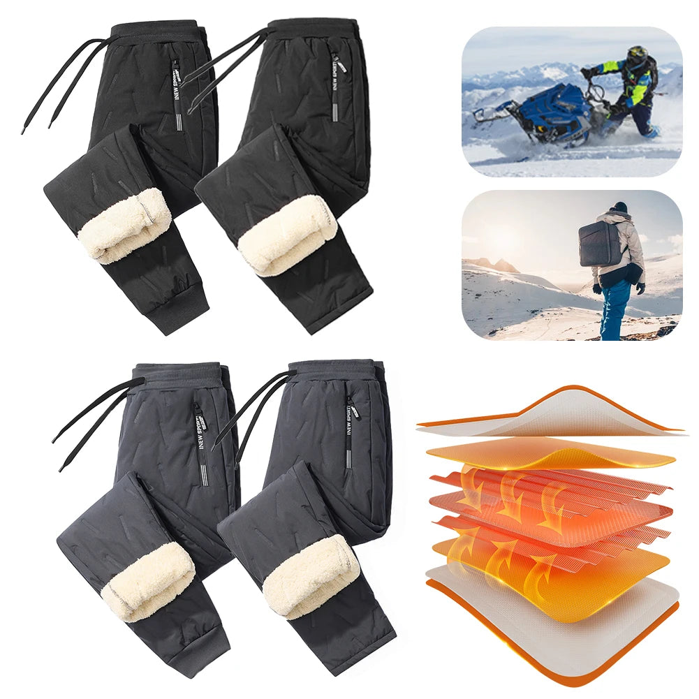 Men Thermal Winter Warm Fleece Pants Fleece Sweatpants Pant Running Jogger Pants Yoga Sweatpants for Winter Cycling Gym Training