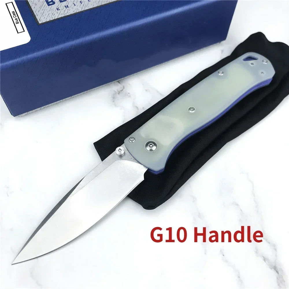 BM 535 G10/ Nylon Fiber Handle Pocket EDC Folding Knife Drop Point Blade Outdoor Utility Survival Camping Hunting Knife