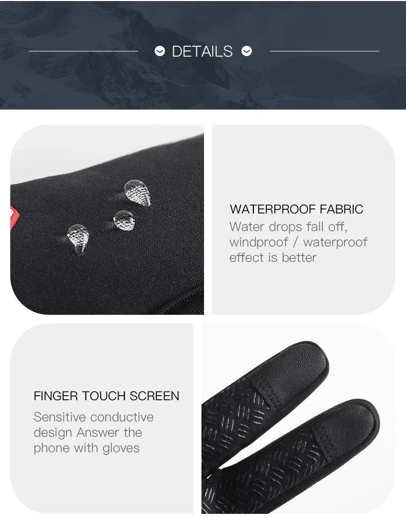 Thermal Winter Gloves For Men Women Touchscreen Warm Outdoor Cycling Driving Motorcycle Gloves Windproof Non-Slip Womens Gloves