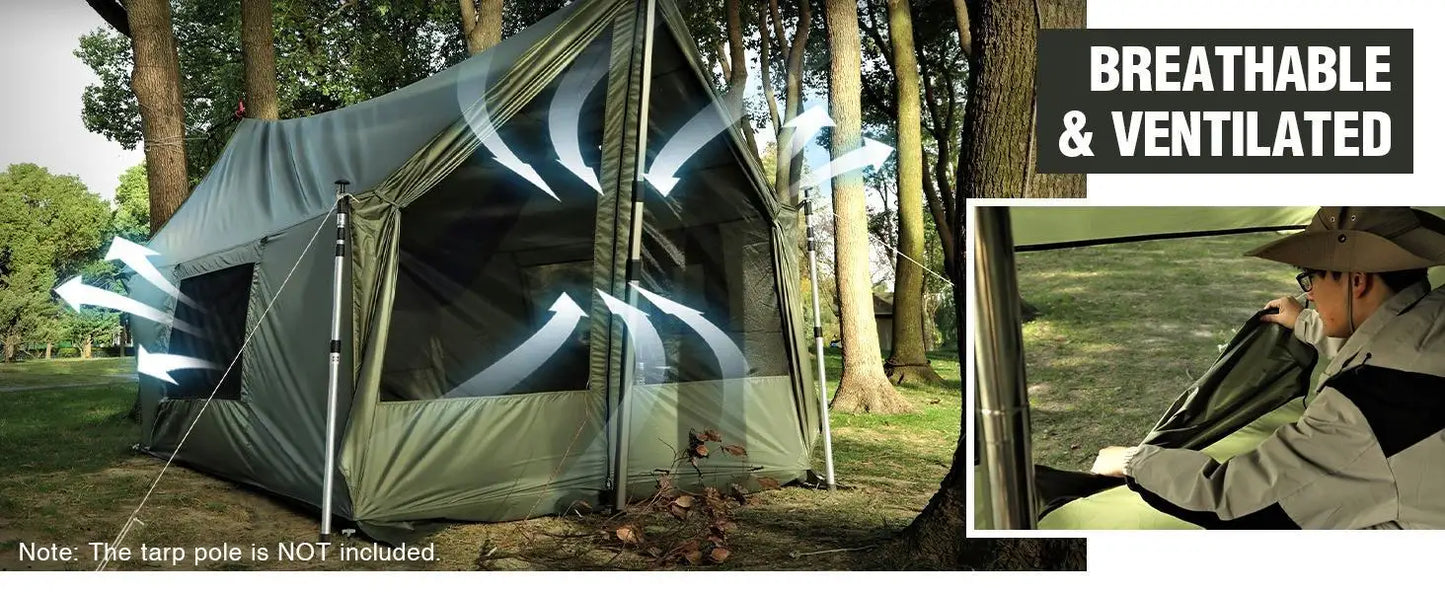 Bug Tents for Camping, Portable Screen House for Hammock with Mosquito Netting, 6 Windropes & 12 Stakes, Screen Tent for
