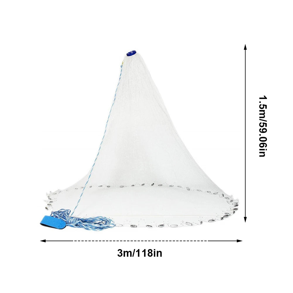Fish Net Portable Hand Cast Fishing Net Universal Fishing Throw Catch Net Easy Casting Fishing Mesh Net Fishing Supplies