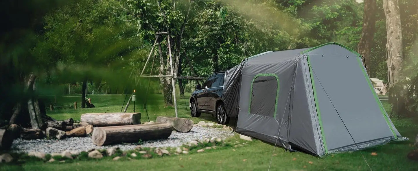 W_SUV Tent, 5-9 Person Rectangle Car Tent for Family, Waterproof & Windproof for Car Camping, Large Camping Tents with Storage