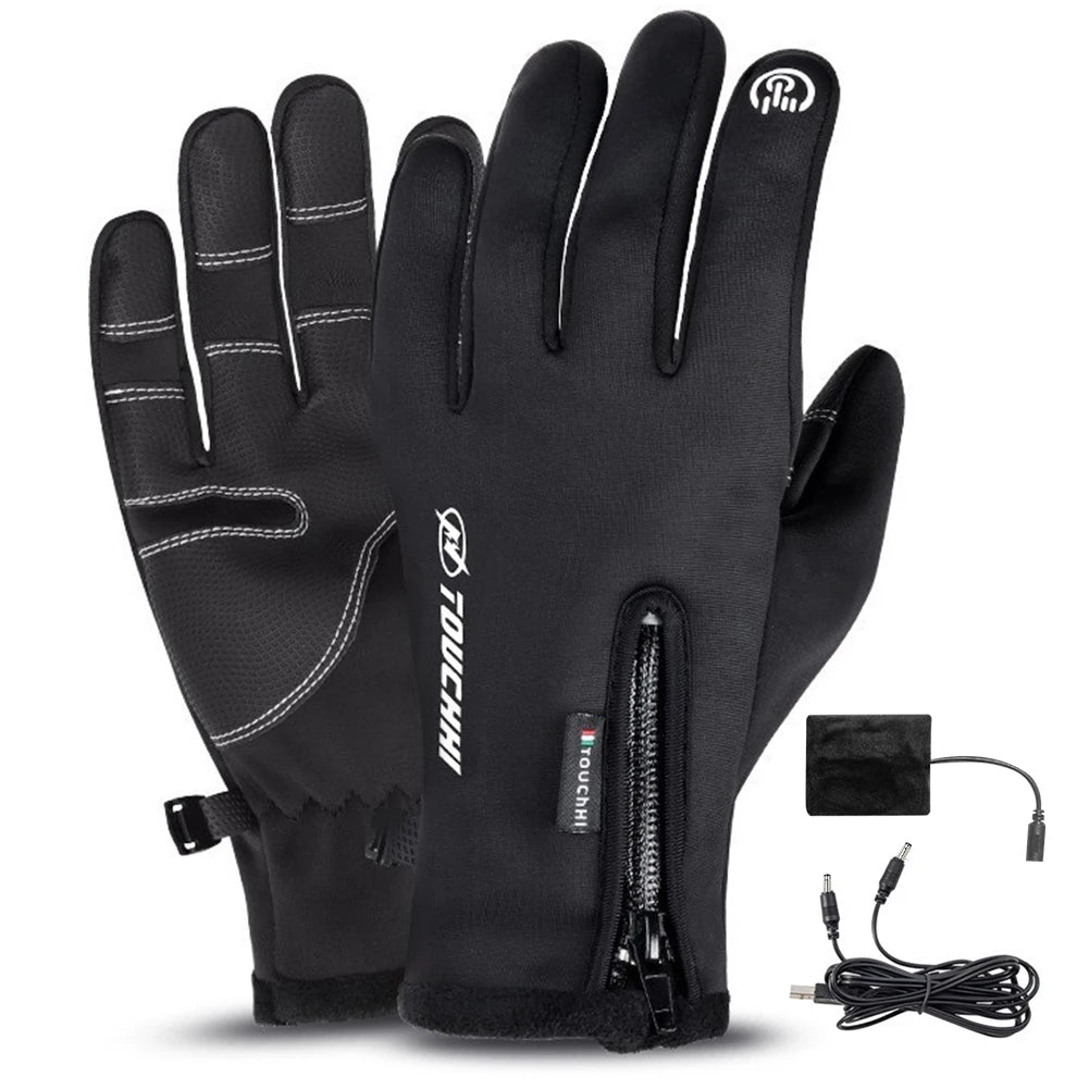 Heated Gloves Eletric Thermal Heat Gloves Winter Warm Skiing Snowboarding Hunting Fishing Waterproof Heated Rechargeable Gloves