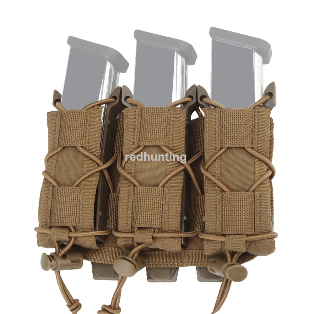 9mm Magazine Pouch Tactical Molle Triple Magazine Pouch Double-Layer Mag Pouches Universal Cartridge Holder for Hunting CS Vest