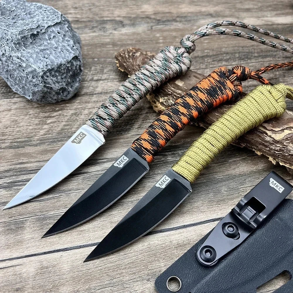 1PC, Montana MKC Fixed Blade Knife for Hiking, Fishing, Hunting, Outdoor Adventure, Self Defense Pocket Knife with Kydex Sheath