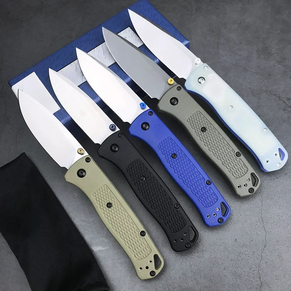 BM 535 G10/ Nylon Fiber Handle Pocket EDC Folding Knife Drop Point Blade Outdoor Utility Survival Camping Hunting Knife