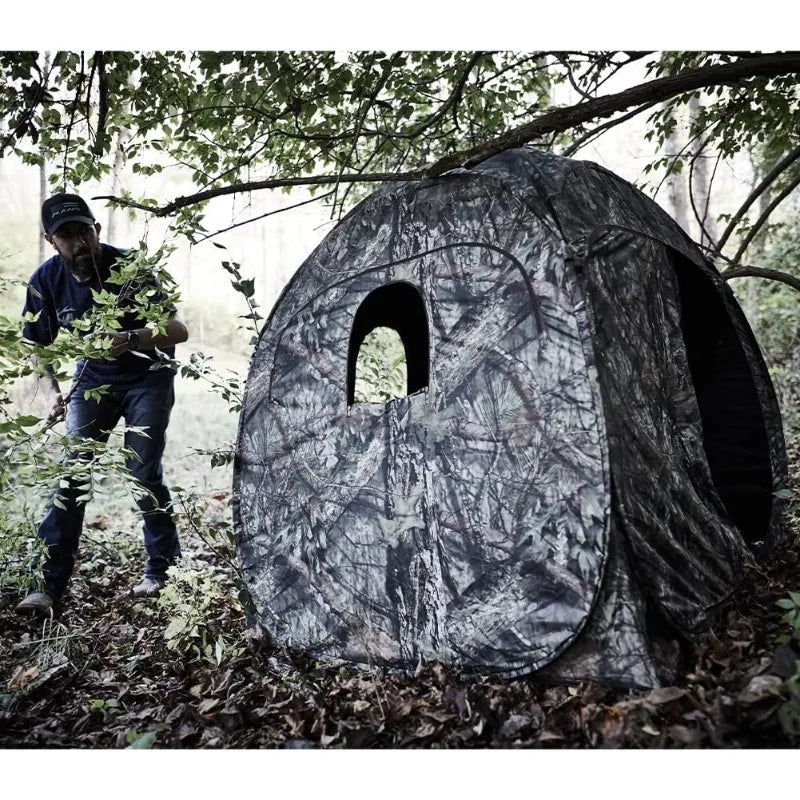 2-Man Hunt Tent: Blind Lightweight Camo. Durable Shelter for Deer Hunting & Wildlife Observation.