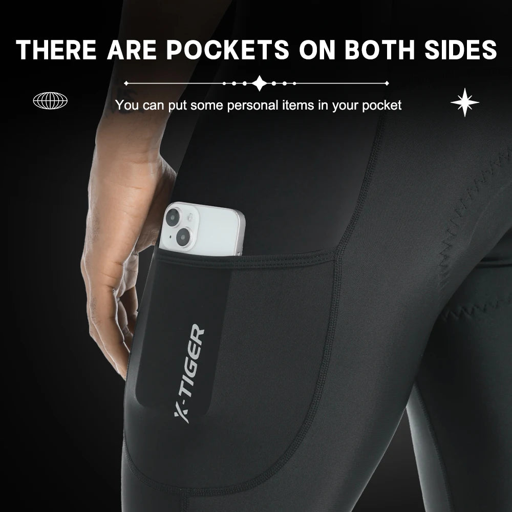 X-TIGER Winter Men's Cycling Bib Pants Cold Resistant Keep Warm Wool Breathable 5D Gel Pad TMB Mountain Road Cycling Pants