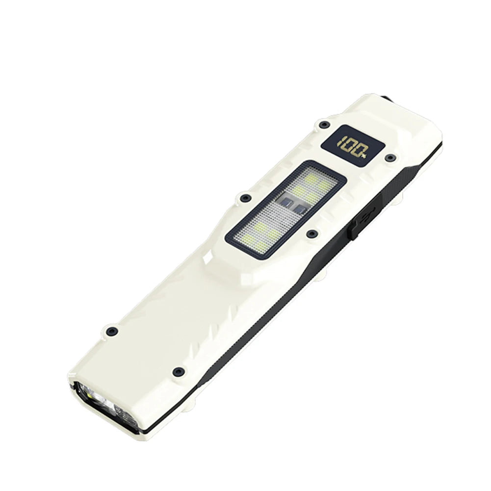 LED Ultra-thin Flashlight with Digital LED Display Flat Shape Flashlights USB-C Rechargeable Flashlight for Outdoor Camping