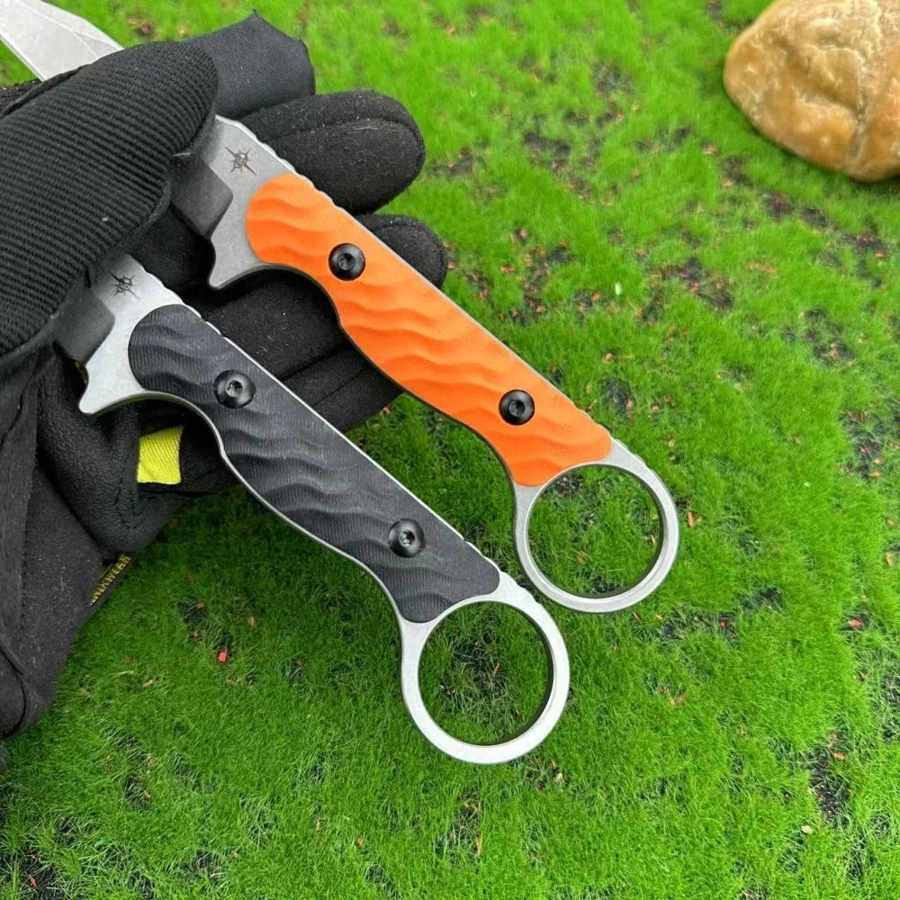 TOOR Tactical Straight Knife G10 Handle 440c Blade with Sheath Outdoor Camping Survival Hunting Defense Durable Knife Men's Gift