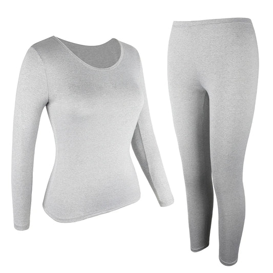 Women Thermal Underwear Set Long Johns Base Layer Set Warm Top Bottom for Winter Soft Round neck Lingerie Keep Warm Base Layer