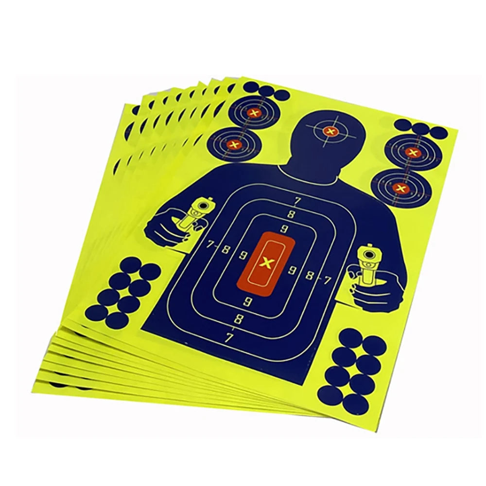 YHOLI-10Pcs 12X18 Inch Human Body Shape Targets Reactive Splatter Glow Fluorescent Paper Target For Archery Training