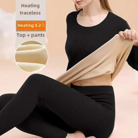 Women's Thermal Underwear Set First Base Layer Long Johns Fleece Lined Undershirt for Winter Cold Weather Thermal Clothing