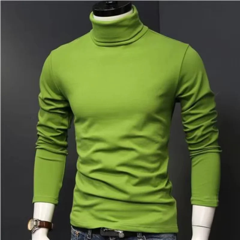 Thermal Underwear Tops Men Winter Clothes Thermal Shirt Autumn Men's Winter Tights High Neck Thin Slim Fit Long Sleeve T-shirt