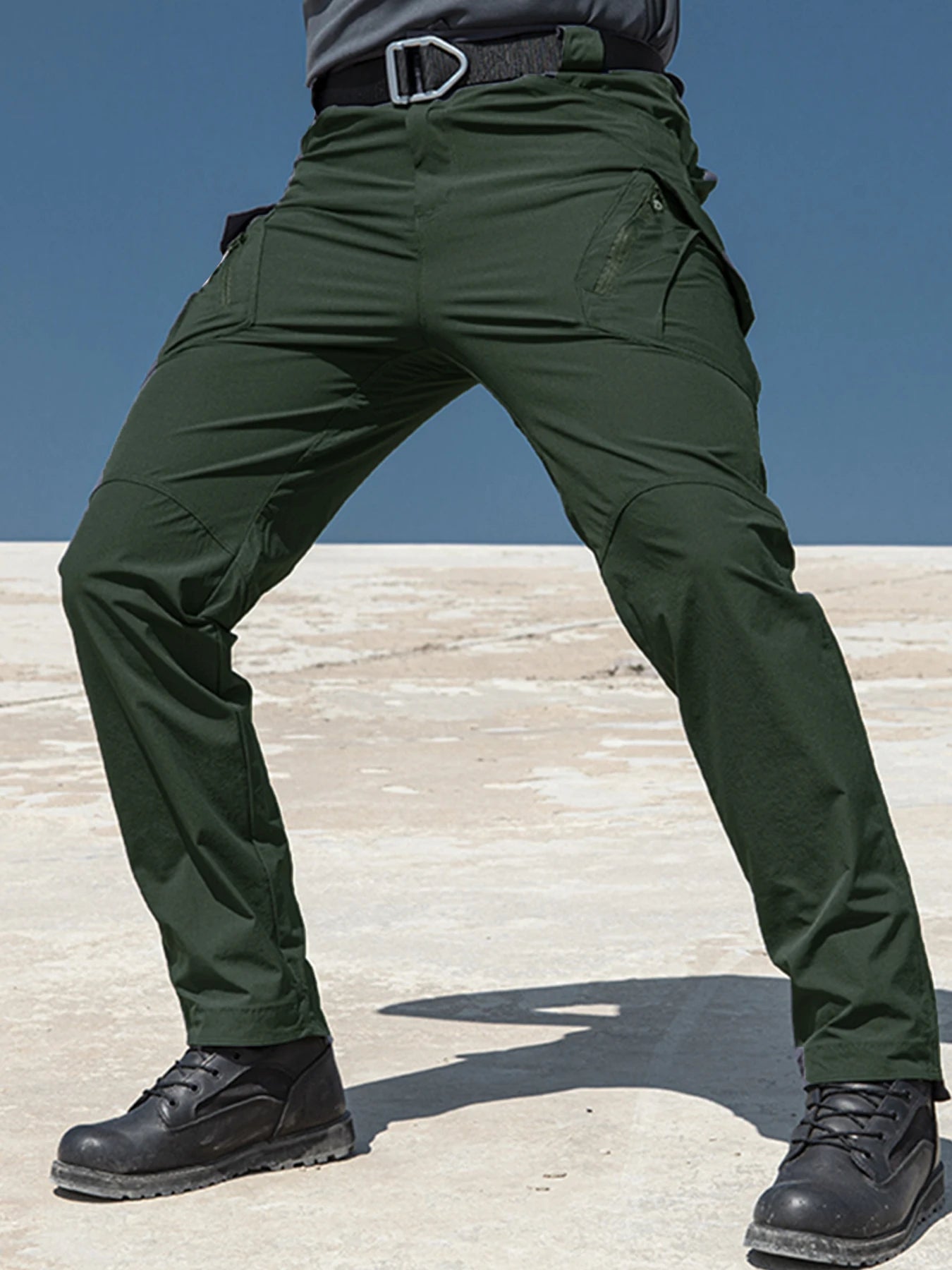 Men's Hiking Pants Climbing Camping Casual Cargo Pants Military Army Camo Pants Combat Work Pants 8 Pockets(No Belt)