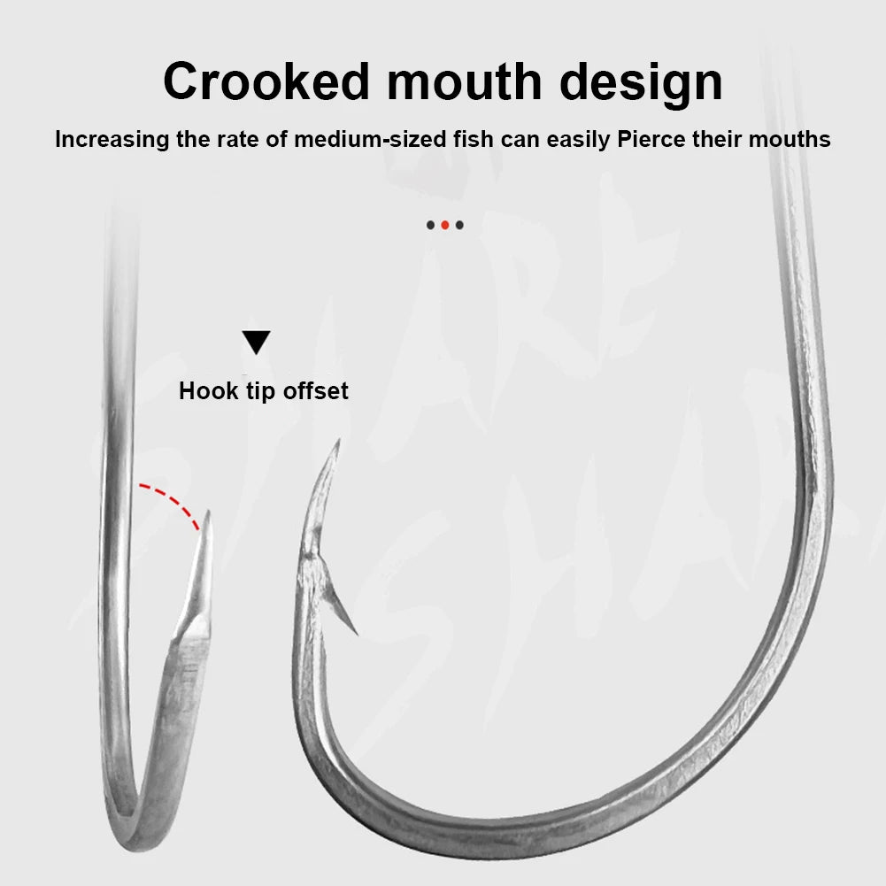 80Pcs Fishing Hooks Stainless Steel Fish Hooks Saltwater Fishing Barbed Hooks Fishing Accessories