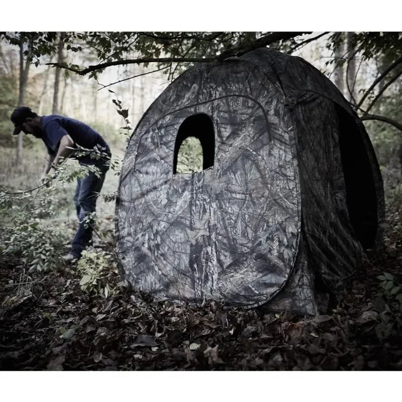 2-Man Hunt Tent: Blind Lightweight Camo. Durable Shelter for Deer Hunting & Wildlife Observation.