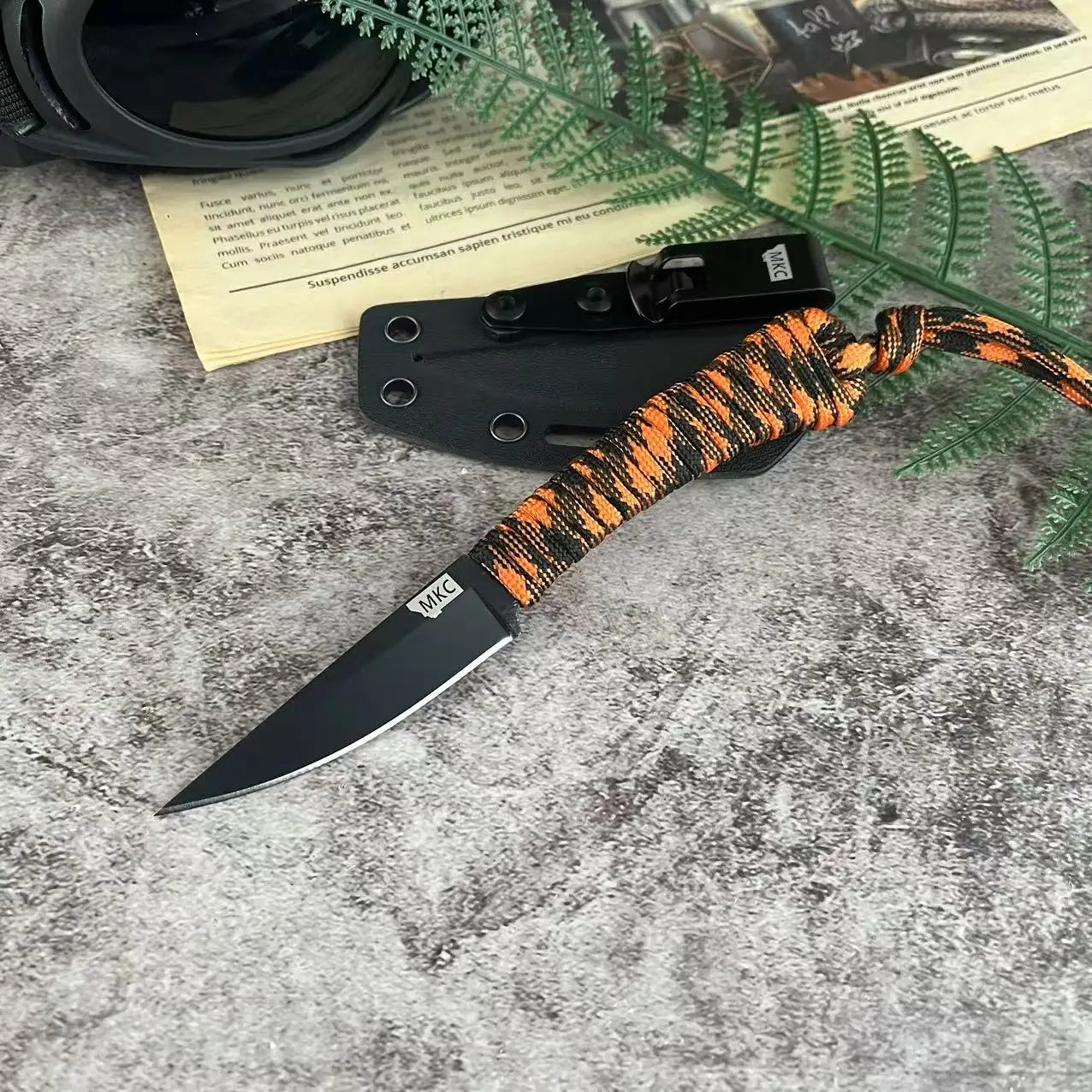 1PC, Montana MKC Fixed Blade Knife for Hiking, Fishing, Hunting, Outdoor Adventure, Self Defense Pocket Knife with Kydex Sheath