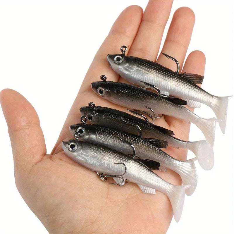 5Pcs Realistic Soft Bait-8Cm Realistic Bait-High-Quality Sharp Hook-For-Use for Freshwater and Salty Fishing