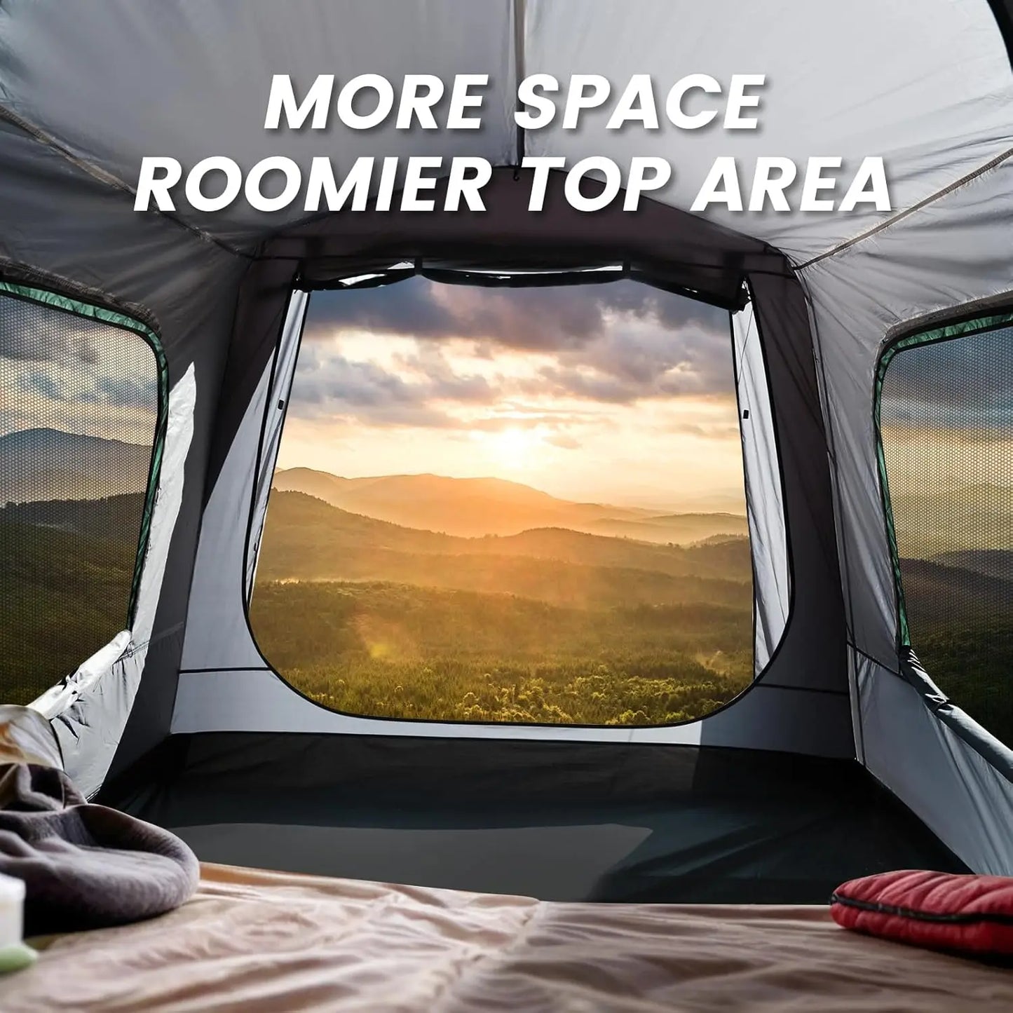 W_SUV Tent, 5-9 Person Rectangle Car Tent for Family, Waterproof & Windproof for Car Camping, Large Camping Tents with Storage